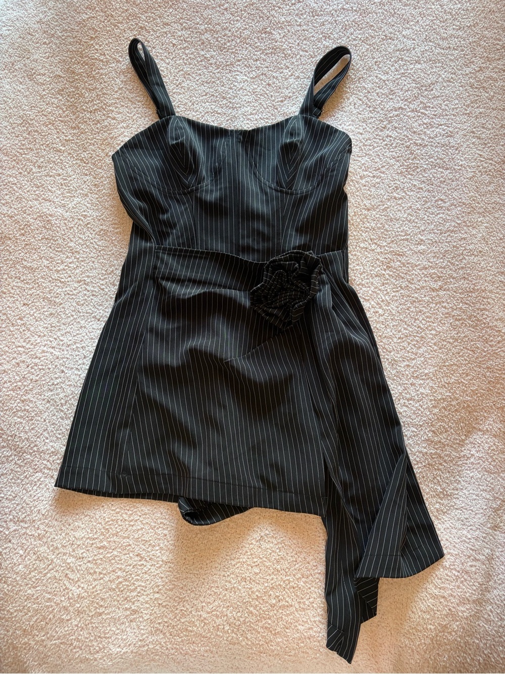 Anthropologie Black Pinstripe Dress